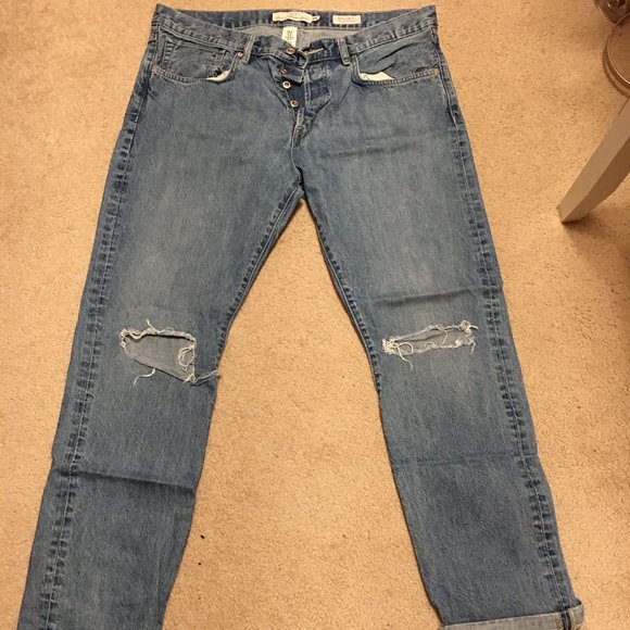 One (1) Pair H&M Straight Cut Light Blue Jeans - Picture 1 of 2